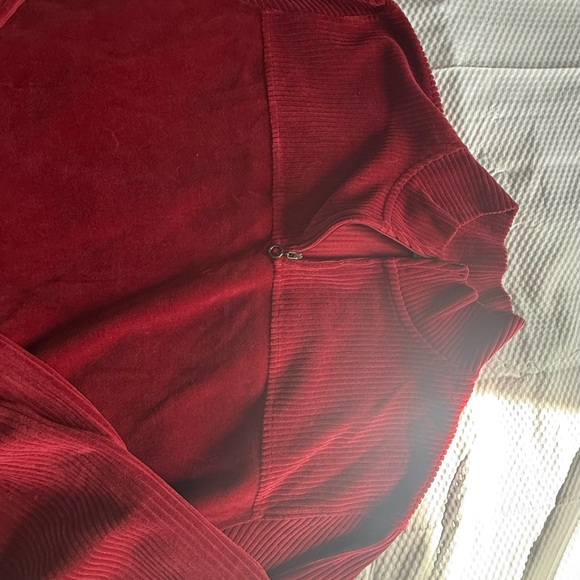 Pacer Red Ribbed Pullover - Picture 2 of 4